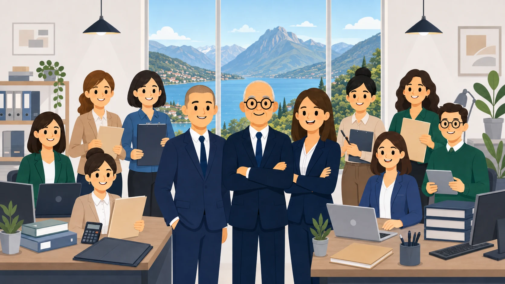 Illustrazione stilizzata del team EURODATI
